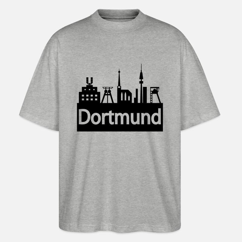 Skyline Dortmund - Stanley/Stella Oversized Unisex Bio T-Shirt Blaster 2.0 - Grau meliert