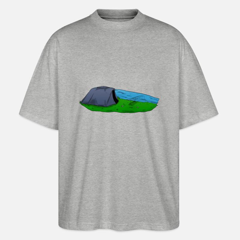 Pêche à la carpe - T-shirt bio Blaster 2.0 coupe oversize Stanley/Stella Unisexe - gris chiné