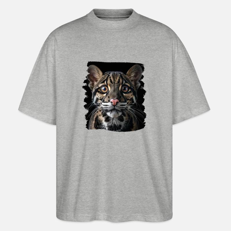 Clouded Leopard Nebelparder - Stanley/Stella Oversized Unisex Bio T-Shirt Blaster 2.0 - Grau meliert