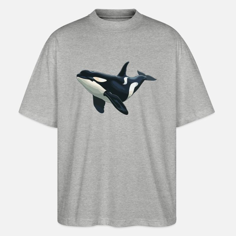 Orcas Orca - Stanley/Stella Oversized Unisex Bio T-Shirt Blaster 2.0 - Grau meliert