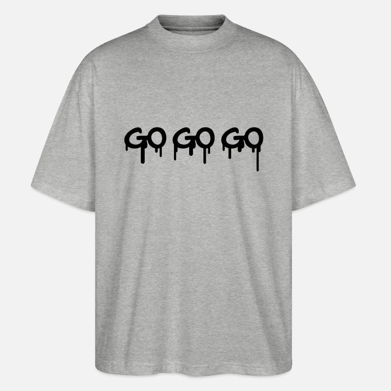 Go Go Go Graffiti - Stanley/Stella Oversized Unisex Organic T-shirt Blaster 2.0 - heather grey
