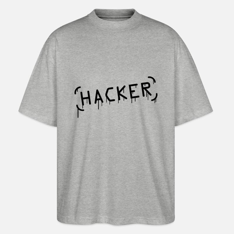 Hacker Graffiti - Stanley/Stella Oversized Unisex Bio T-Shirt Blaster 2.0 - Grau meliert