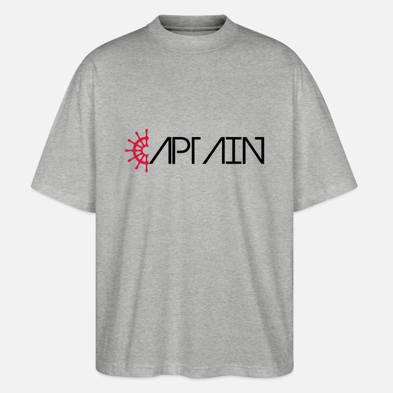 Captain Logo - Stanley/Stella Oversized Unisex Bio T-Shirt Blaster 2.0 - Grau meliert