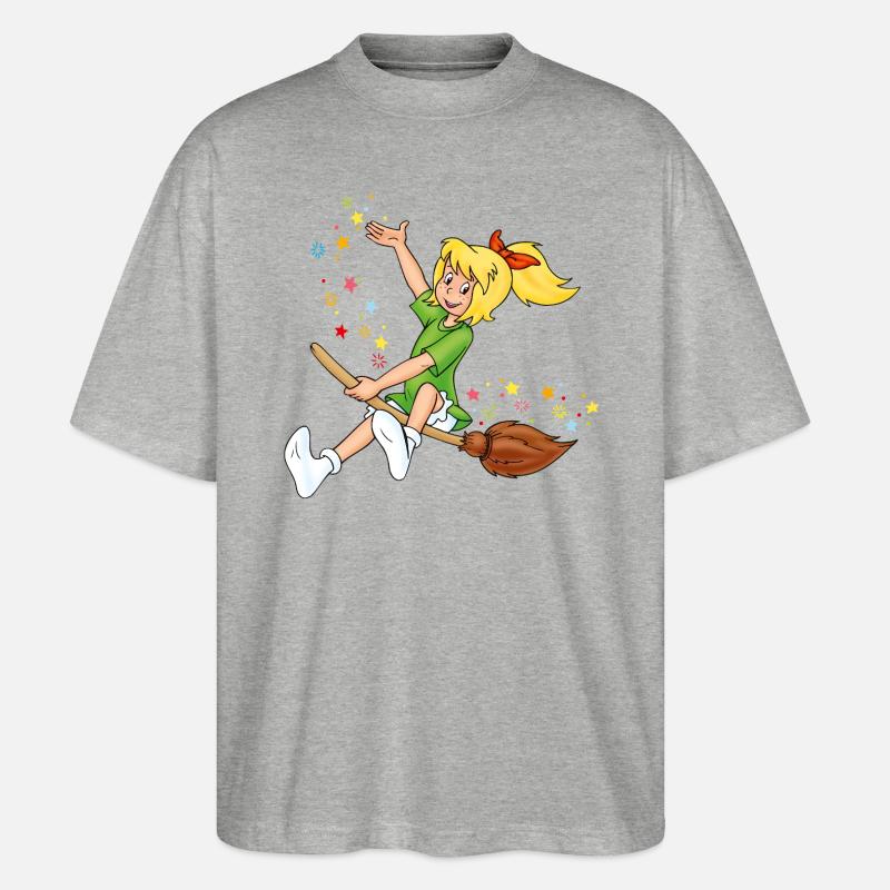 Bibi Blocksberg on mashed potatoes - Stanley/Stella Oversized Unisex Organic T-shirt Blaster 2.0 - heather grey