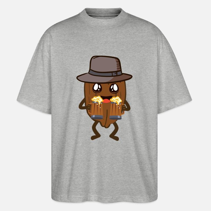Walnuss - Stanley/Stella Oversized Unisex Bio T-Shirt Blaster 2.0 - Grau meliert
