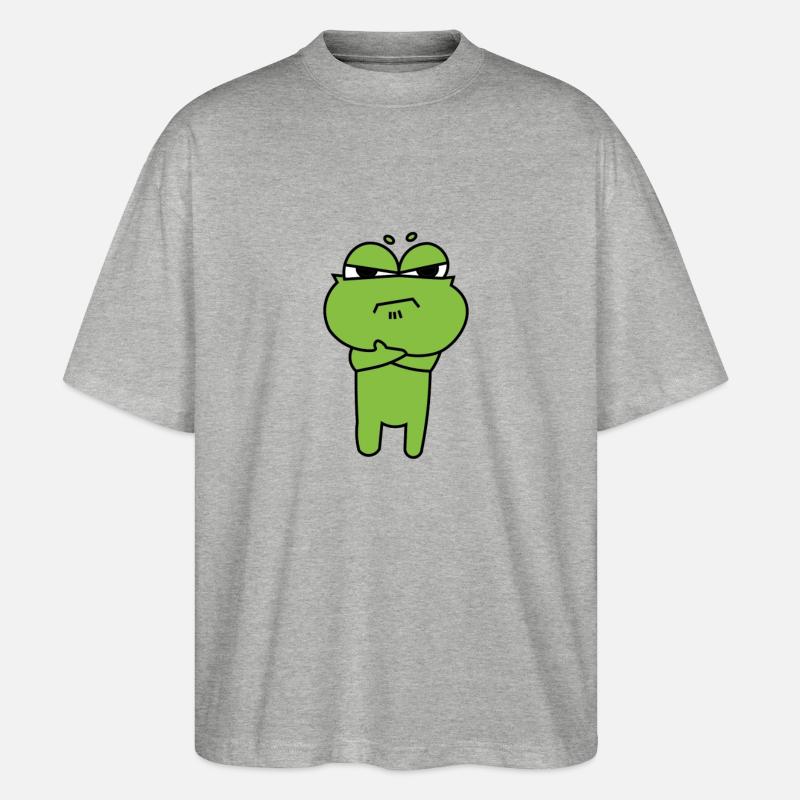 Frog Comic Drawing Funny - T-shirt bio Blaster 2.0 coupe oversize Stanley/Stella Unisexe - gris chiné