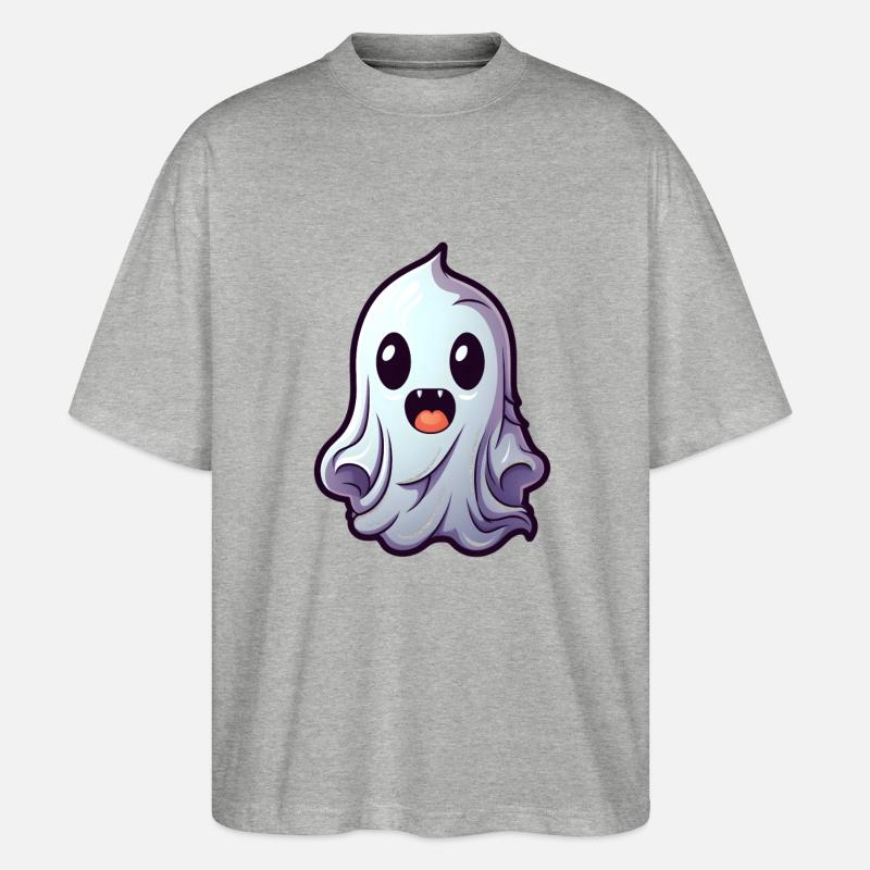 Niedlicher Geist Halloween - Stanley/Stella Oversized Unisex Bio T-Shirt Blaster 2.0 - Grau meliert