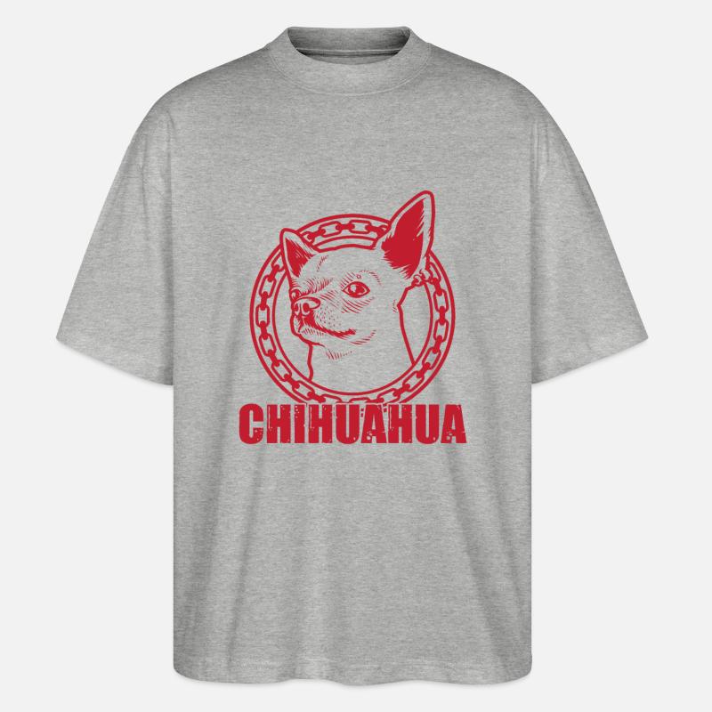 Chihuahua - Stanley/Stella Oversized Unisex Bio T-Shirt Blaster 2.0 - Grau meliert