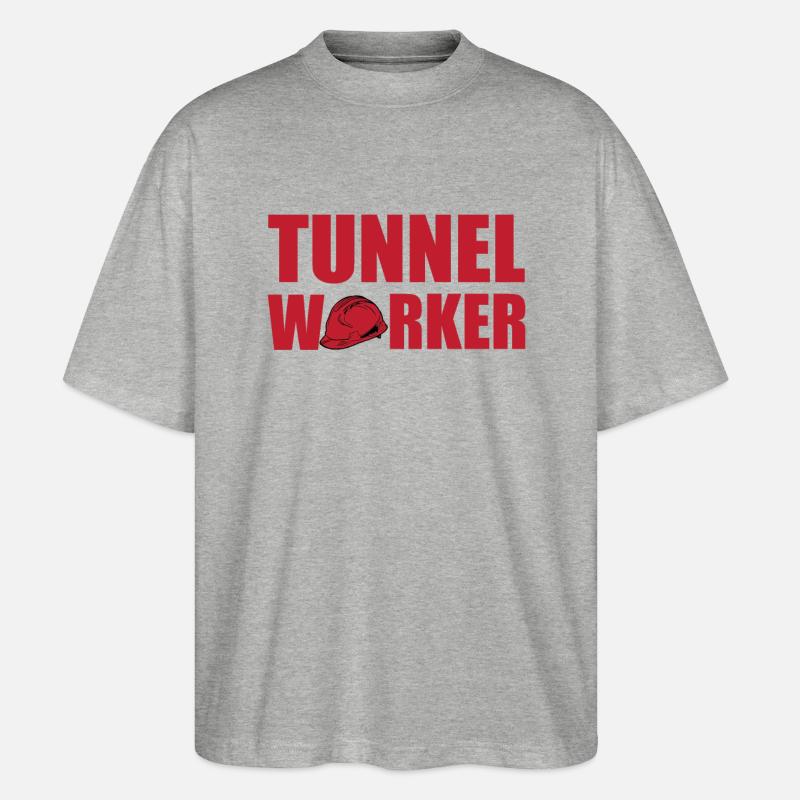 Tunnelarbeiter - Stanley/Stella Oversized Unisex Bio T-Shirt Blaster 2.0 - Grau meliert