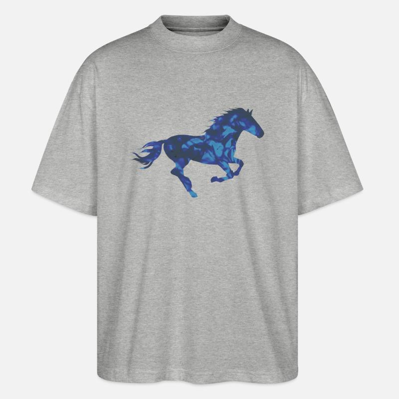 Pferd Pferd - Stanley/Stella Oversized Unisex Bio T-Shirt Blaster 2.0 - Grau meliert