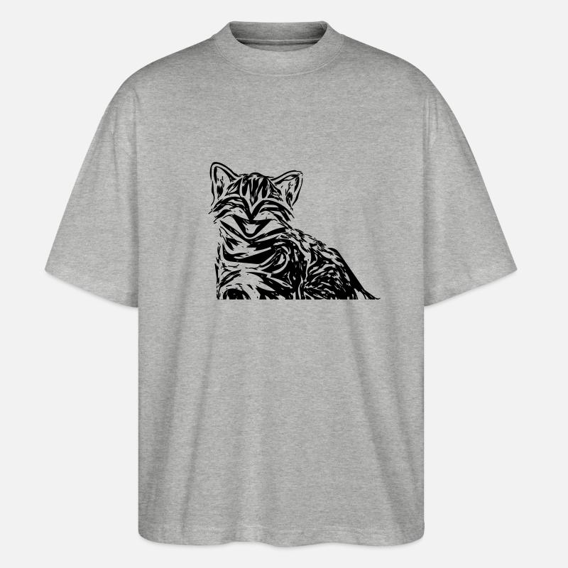 chat - T-shirt bio Blaster 2.0 coupe oversize Stanley/Stella Unisexe - gris chiné