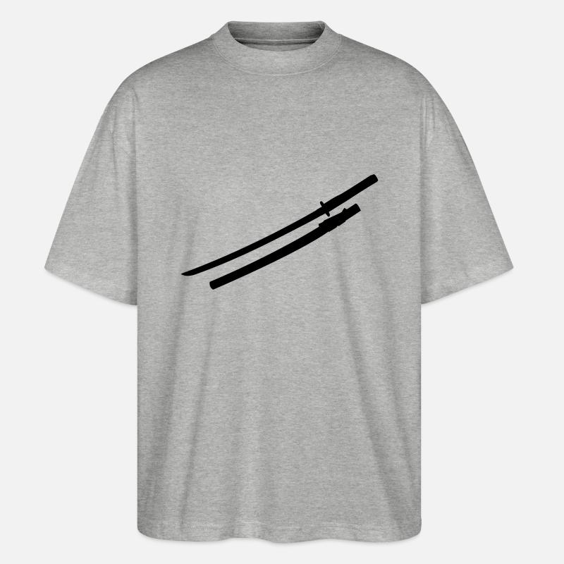 Samurai Schwert - Stanley/Stella Oversized Unisex Bio T-Shirt Blaster 2.0 - Grau meliert