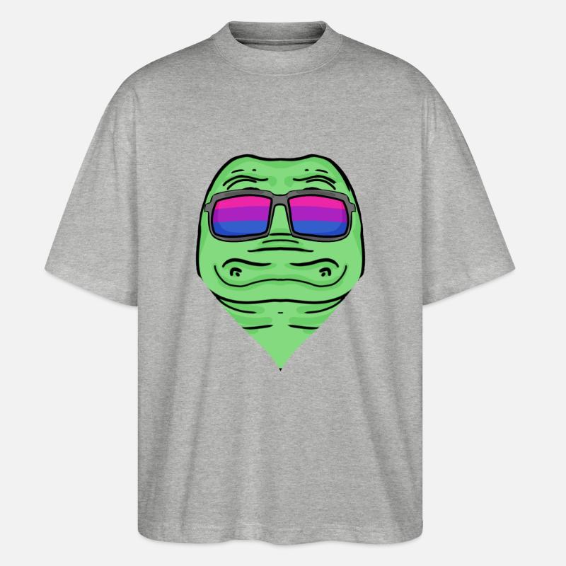 Bisexuell Krokodil Geschenk - Stanley/Stella Oversized Unisex Bio T-Shirt Blaster 2.0 - Grau meliert