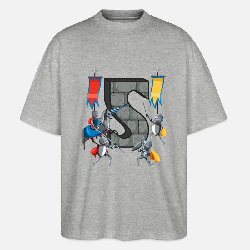 Medieval Knights Medieval History - Stanley/Stella Oversized Unisex Organic T-shirt Blaster 2.0 - heather grey