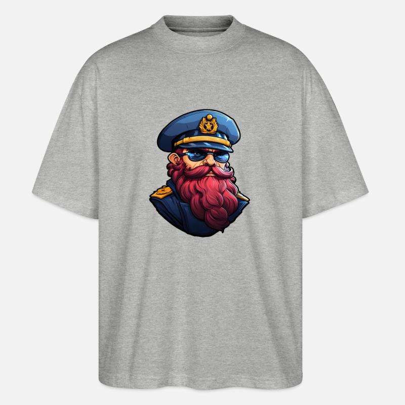 Matrose mit Bart - Stanley/Stella Oversized Unisex Bio T-Shirt Blaster 2.0 - Grau meliert