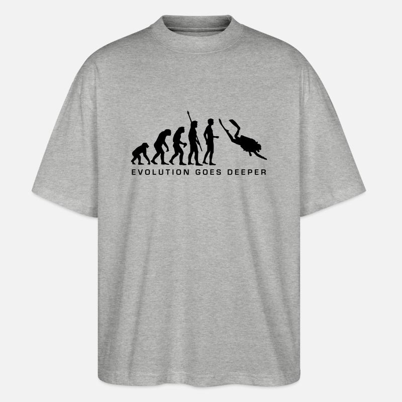 evolution_taucher_b - T-shirt bio Blaster 2.0 coupe oversize Stanley/Stella Unisexe - gris chiné