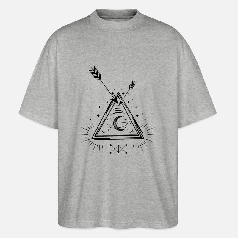 Mond Pfeil - Stanley/Stella Oversized Unisex Bio T-Shirt Blaster 2.0 - Grau meliert