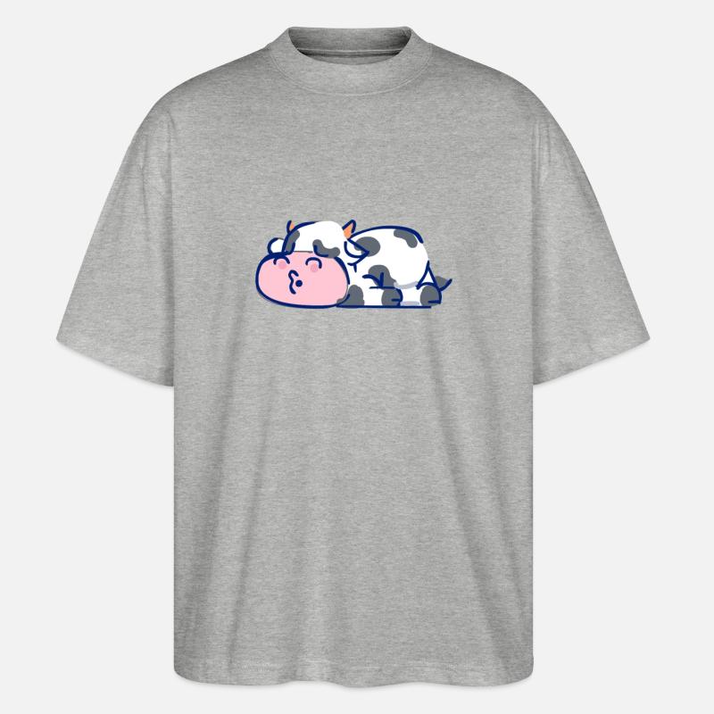 Vache endormie - T-shirt bio Blaster 2.0 coupe oversize Stanley/Stella Unisexe - gris chiné
