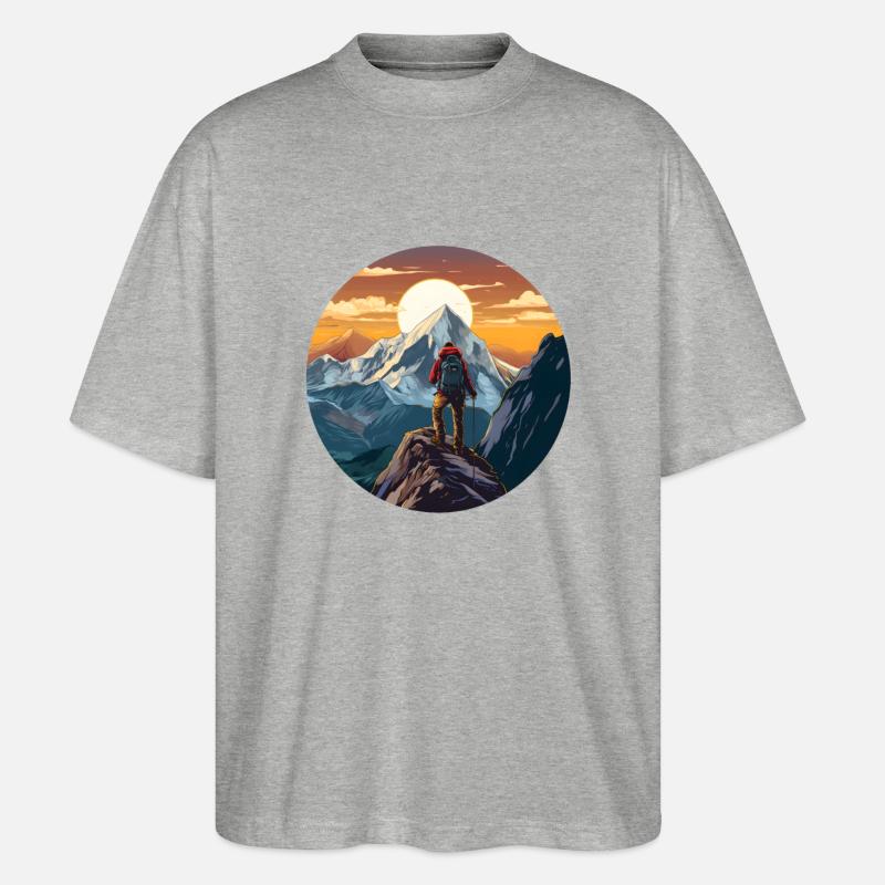 Bergsteigen - Stanley/Stella Oversized Unisex Bio T-Shirt Blaster 2.0 - Grau meliert