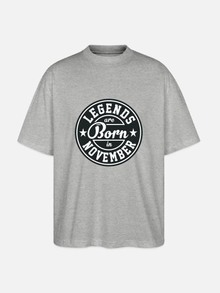 Legends born born birthday gift Gebu - Stanley/Stella Oversized Unisex Organic T-shirt Blaster 2.0 - heather grey