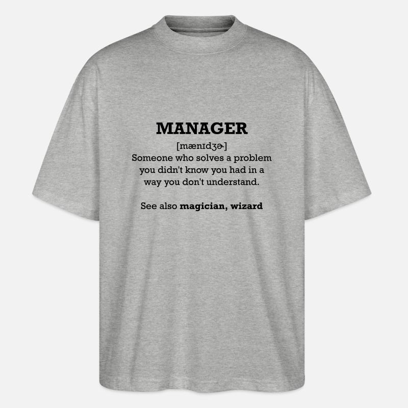 Manager - wizard - Stanley/Stella Oversized Unisex Bio T-Shirt Blaster 2.0 - Grau meliert