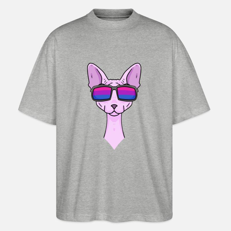Cadeau bisexuel Sphynx Cat - T-shirt bio Blaster 2.0 coupe oversize Stanley/Stella Unisexe - gris chiné