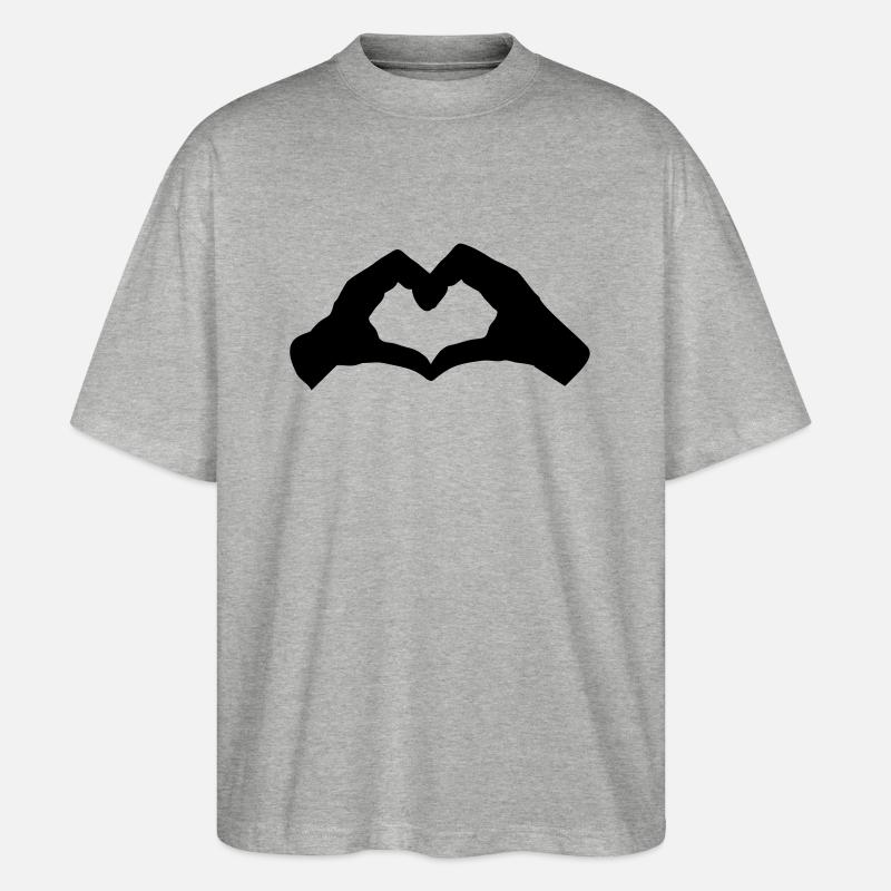 HandHerz2 - Stanley/Stella Oversized Unisex Bio T-Shirt Blaster 2.0 - Grau meliert