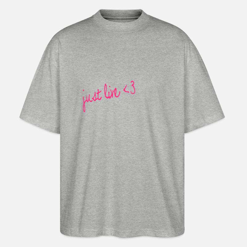 JUST LIVE - Stanley/Stella Oversized Unisex Bio T-Shirt Blaster 2.0 - Grau meliert
