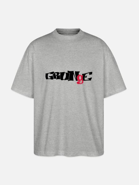 grunge_logo - Stanley/Stella Oversized Unisex Bio T-Shirt Blaster 2.0 - Grau meliert