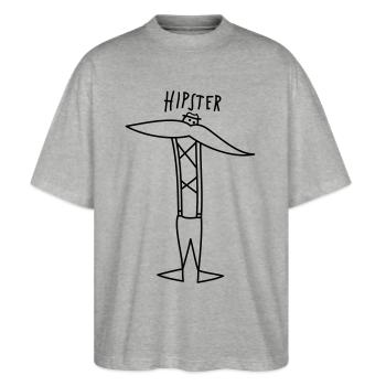 Hipster - Stanley/Stella Oversized Unisex Organic T-shirt Blaster 2.0 - heather grey - Front - Alina (178cm) & Michal (187cm)