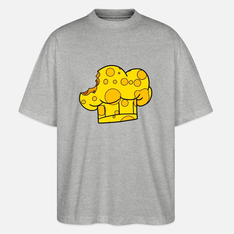 Käse Koch Kochmütze - Stanley/Stella Oversized Unisex Bio T-Shirt Blaster 2.0 - Grau meliert