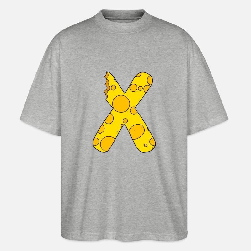 Buchstabe X - Stanley/Stella Oversized Unisex Bio T-Shirt Blaster 2.0 - Grau meliert