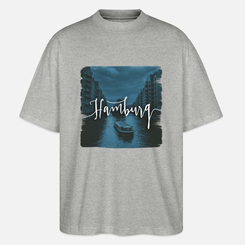 Hamburg - Stanley/Stella Oversized Unisex Bio T-Shirt Blaster 2.0 - Grau meliert