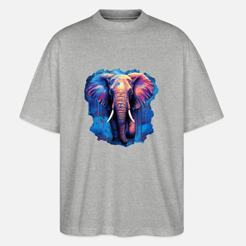 Elefant - Stanley/Stella Oversized Unisex Bio T-Shirt Blaster 2.0 - Grau meliert