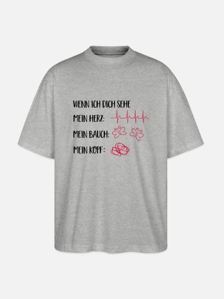 verliebt - Stanley/Stella Oversized Unisex Bio T-Shirt Blaster 2.0 - Grau meliert