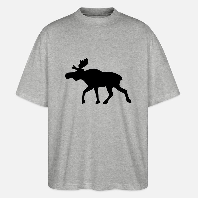 Elch - Stanley/Stella Oversized Unisex Bio T-Shirt Blaster 2.0 - Grau meliert