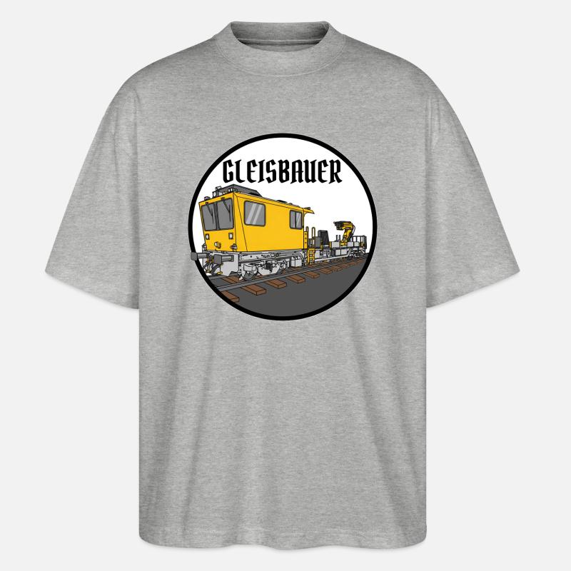 GAF Gleisarbeitsfahrzeug Gleisbauer - Stanley/Stella Oversized Unisex Bio T-Shirt Blaster 2.0 - Grau meliert