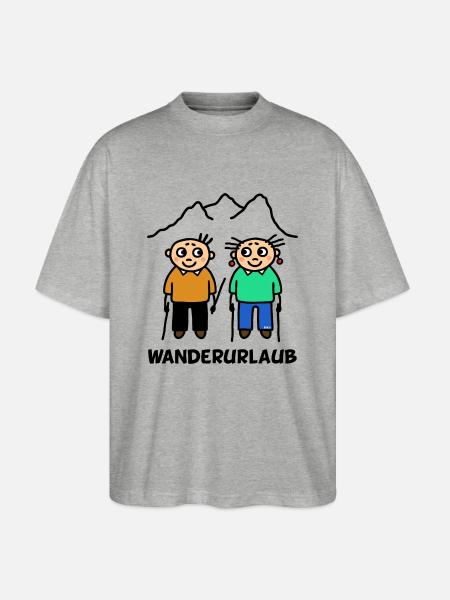 Wanderurlaub wandern - Stanley/Stella Oversized Unisex Bio T-Shirt Blaster 2.0 - Grau meliert