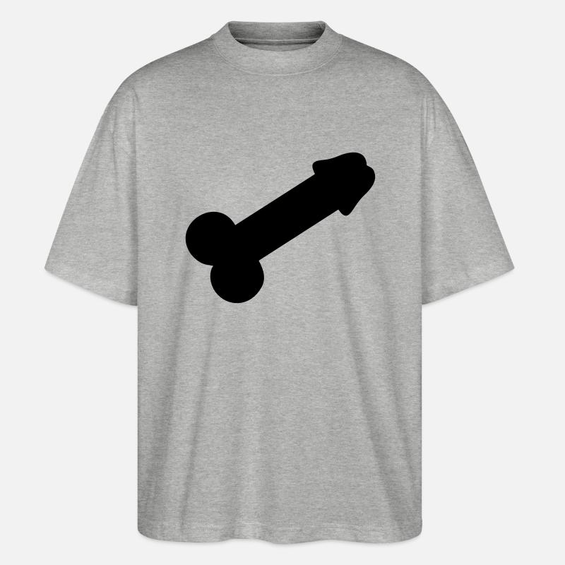 Dick - Cock - Stanley/Stella Oversized Unisex Bio T-Shirt Blaster 2.0 - Grau meliert