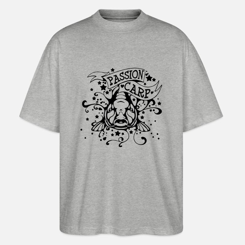 PASSION CARP - Stanley/Stella Oversized Unisex Organic T-shirt Blaster 2.0 - heather grey