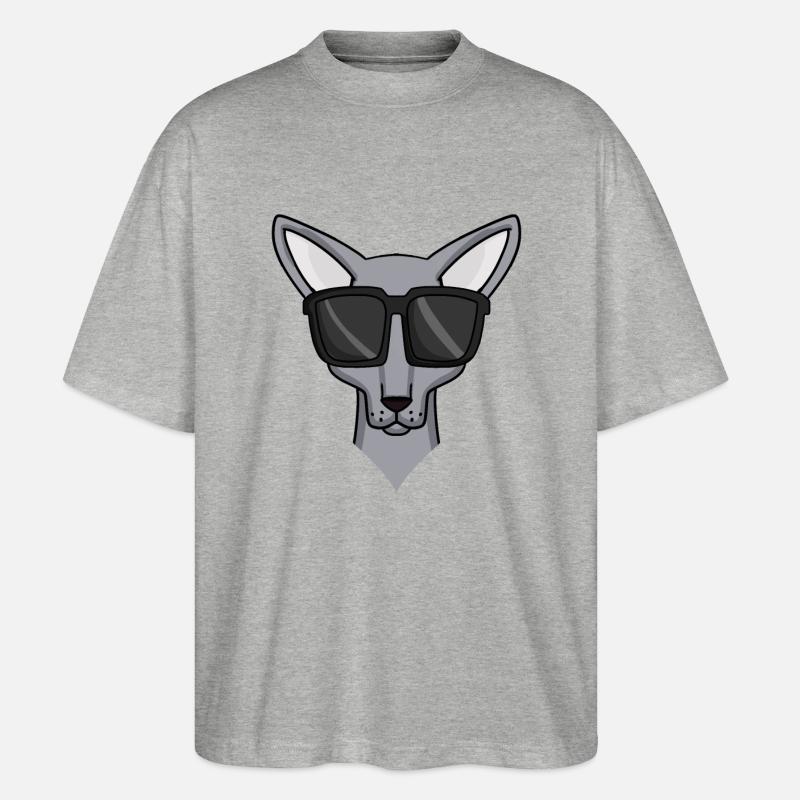 Sphynx Katze mit Sonnenbrille - Stanley/Stella Oversized Unisex Bio T-Shirt Blaster 2.0 - Grau meliert
