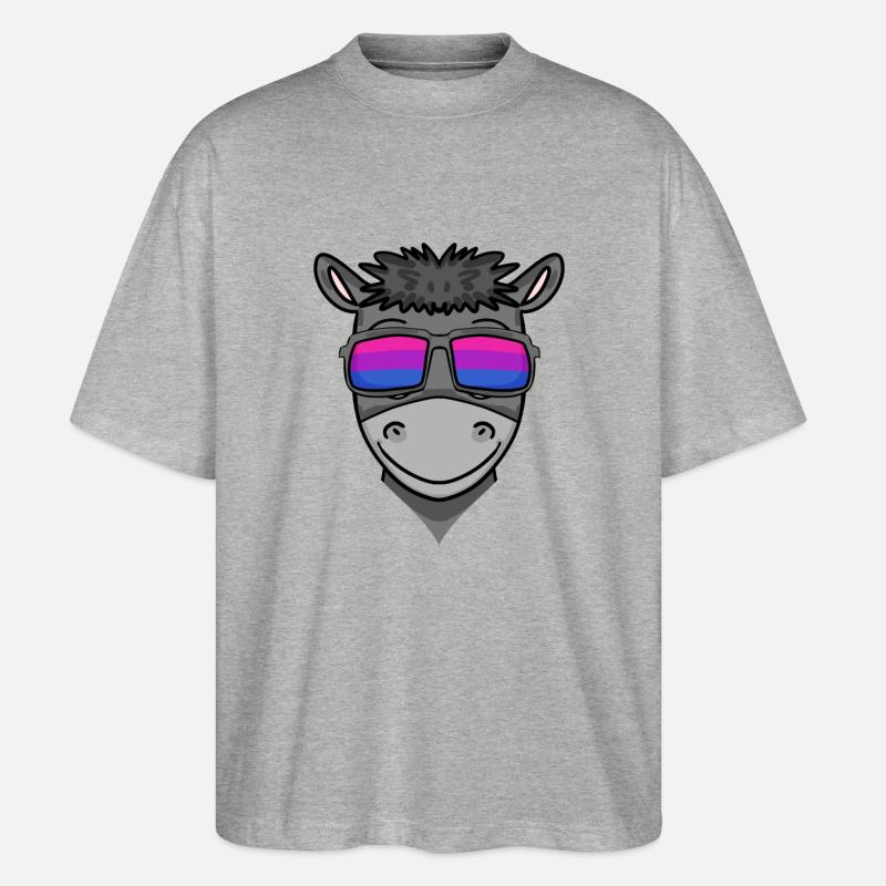 Bisexuell Esel Geschenk - Stanley/Stella Oversized Unisex Bio T-Shirt Blaster 2.0 - Grau meliert