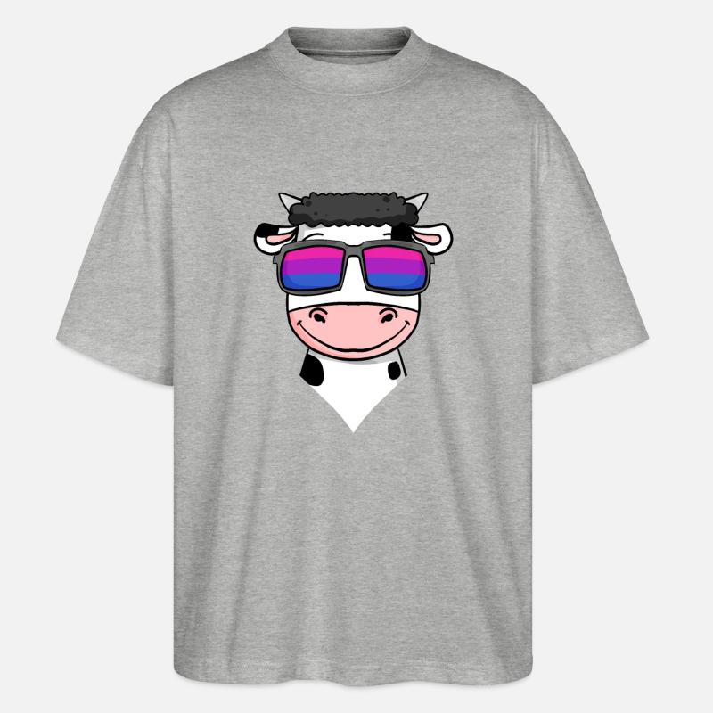 Bisexuell Kuh Geschenk - Stanley/Stella Oversized Unisex Bio T-Shirt Blaster 2.0 - Grau meliert