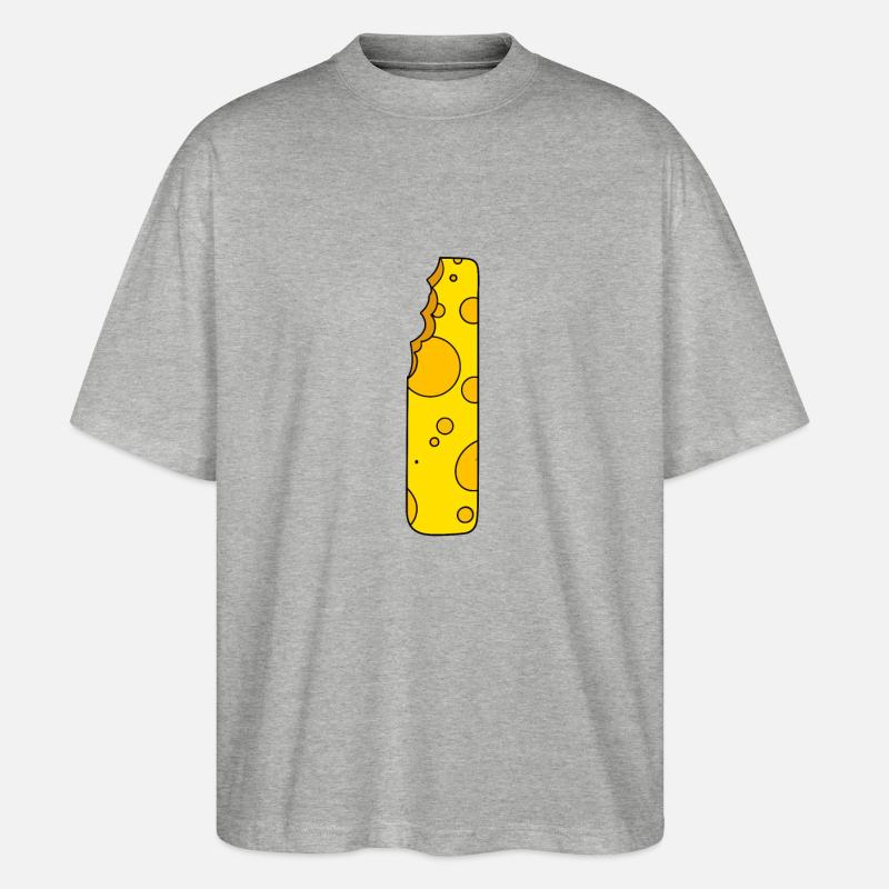 Buchstabe I - Stanley/Stella Oversized Unisex Bio T-Shirt Blaster 2.0 - Grau meliert