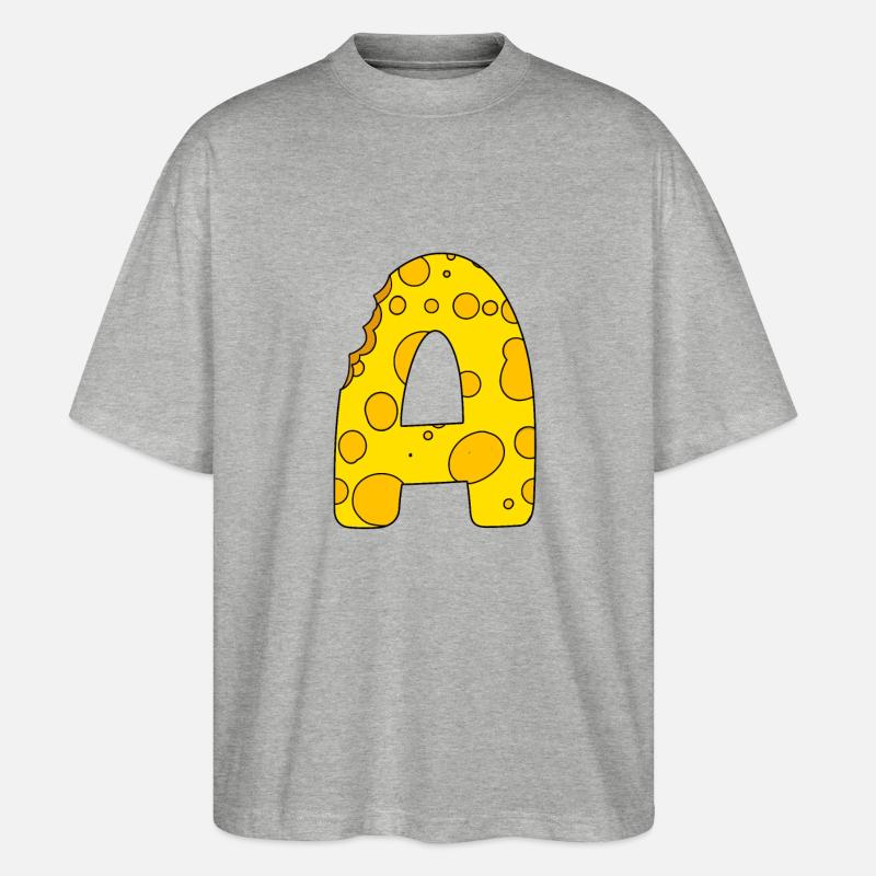 Buchstabe A - Stanley/Stella Oversized Unisex Bio T-Shirt Blaster 2.0 - Grau meliert