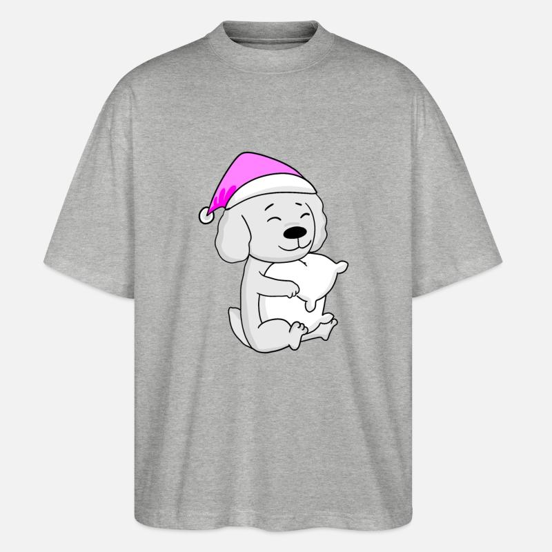 Hund Hunderasse Malteser - Stanley/Stella Oversized Unisex Bio T-Shirt Blaster 2.0 - Grau meliert