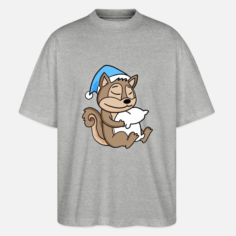Eichhörnchen Baby - Stanley/Stella Oversized Unisex Bio T-Shirt Blaster 2.0 - Grau meliert