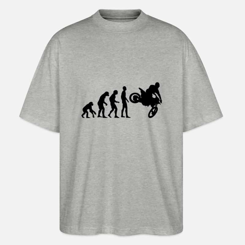 Human Evolution Motocross - Stanley/Stella Oversized Unisex Bio T-Shirt Blaster 2.0 - Grau meliert