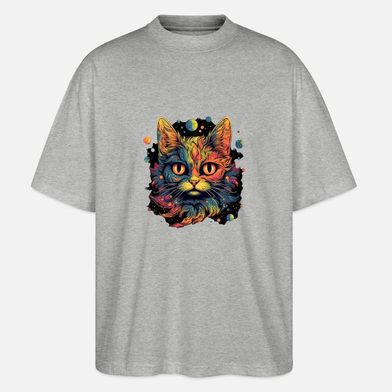 Cat - Stanley/Stella Oversized Unisex Organic T-shirt Blaster 2.0 - heather grey