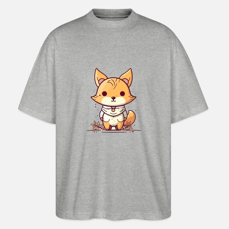 Fuchs - Kawaii Style - Stanley/Stella Oversized Unisex Bio T-Shirt Blaster 2.0 - Grau meliert